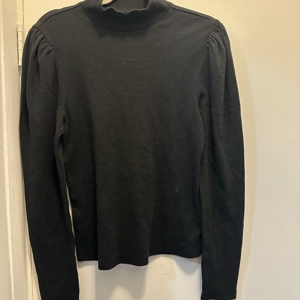 Black Long Sleeve Turtleneck Top
